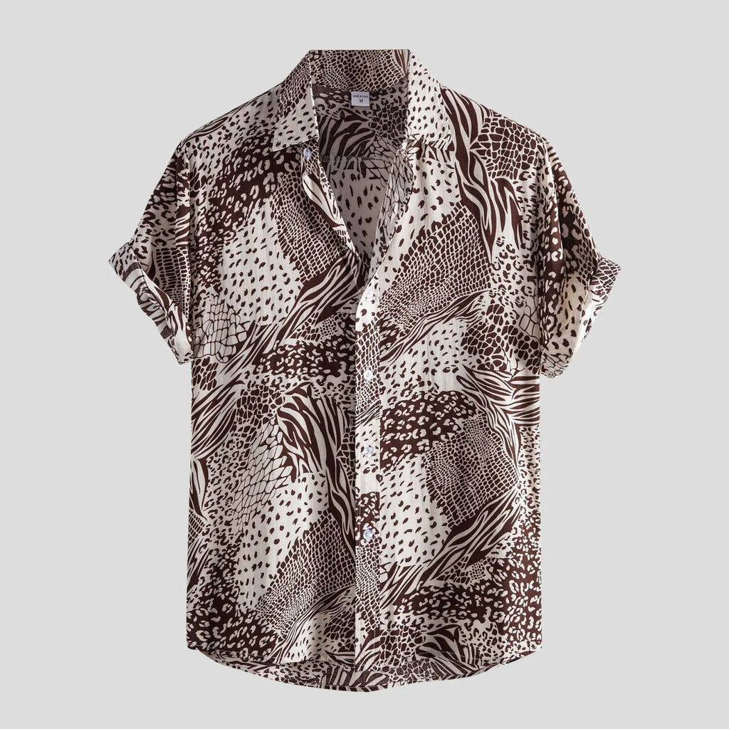 Floral Casual Short Sleeve Shirt for Men