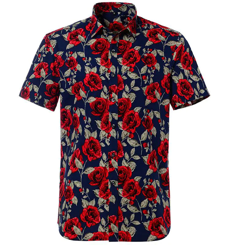 3D Floral Print Aloha Shirt for Men, Casual Beachwear