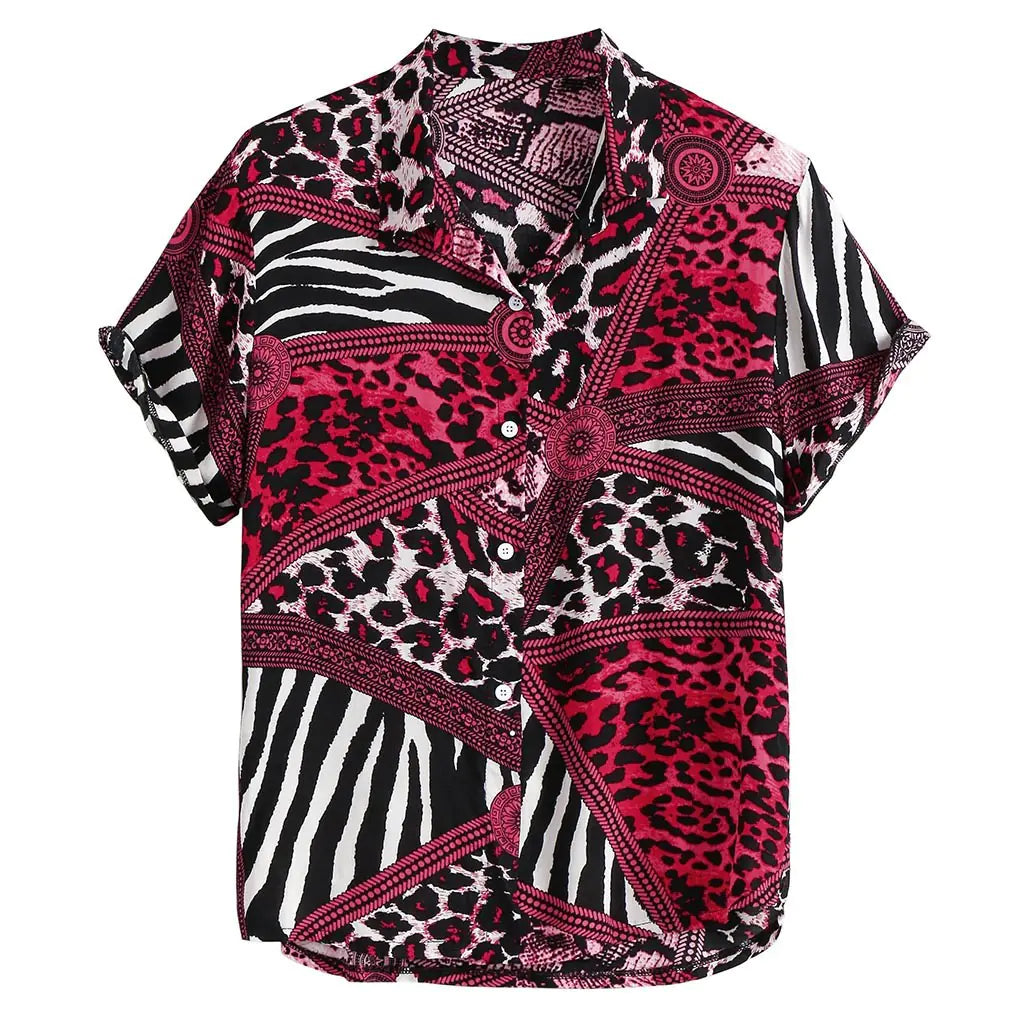 Floral Casual Short Sleeve Shirt for Men