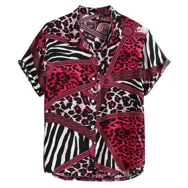 Floral Casual Short Sleeve Shirt for Men