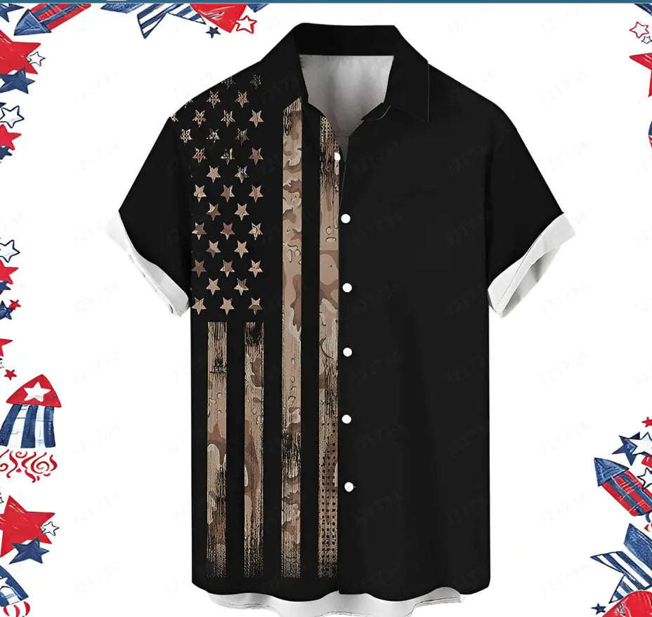 Floral Casual Short Sleeve Shirt for Men