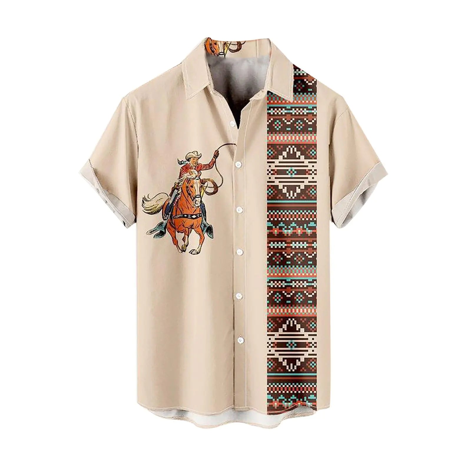 Floral Casual Short Sleeve Shirt for Men